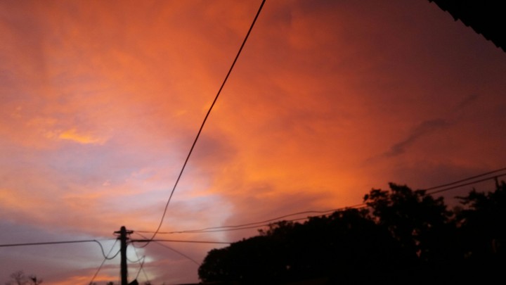 Sunset at roof top at my house