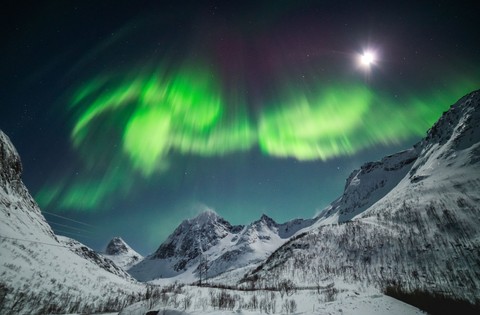 glacier, aurora壁纸