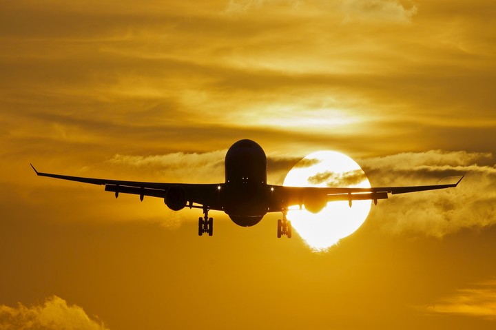 In front of sunset...