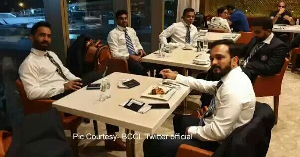 Team India at Mumbai Airport