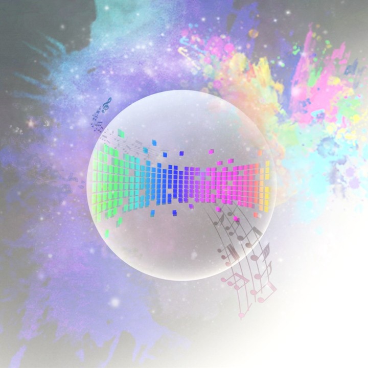 colourful music crystal ball