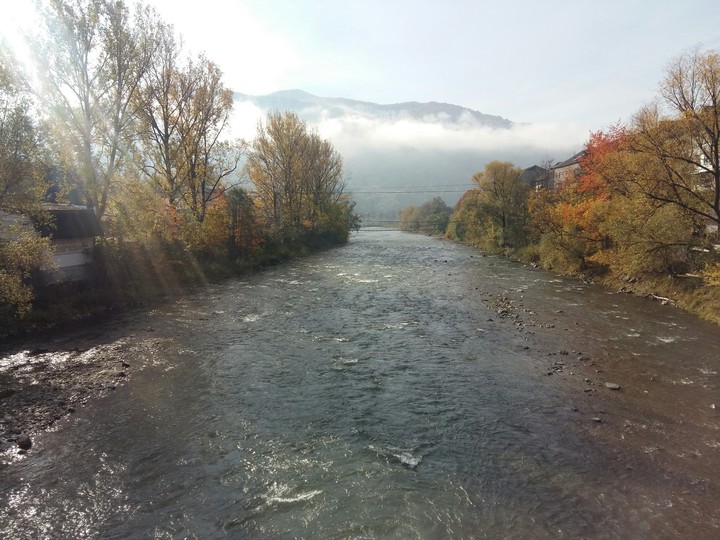 River under clouds