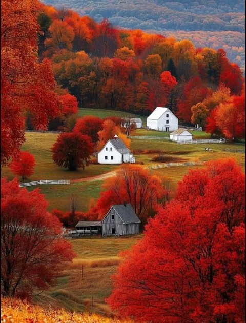 fondos de pantalla Autumn, farm
