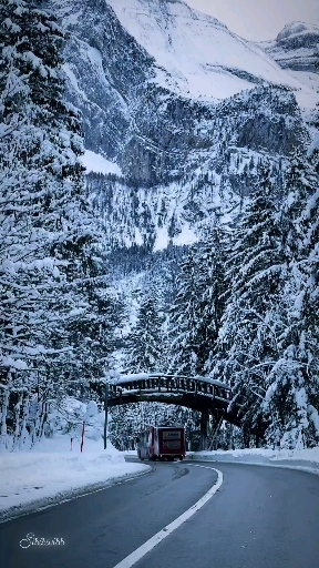 winter drive in Switzerland