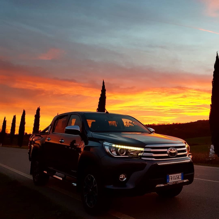 stunning sunset view with your Toyota