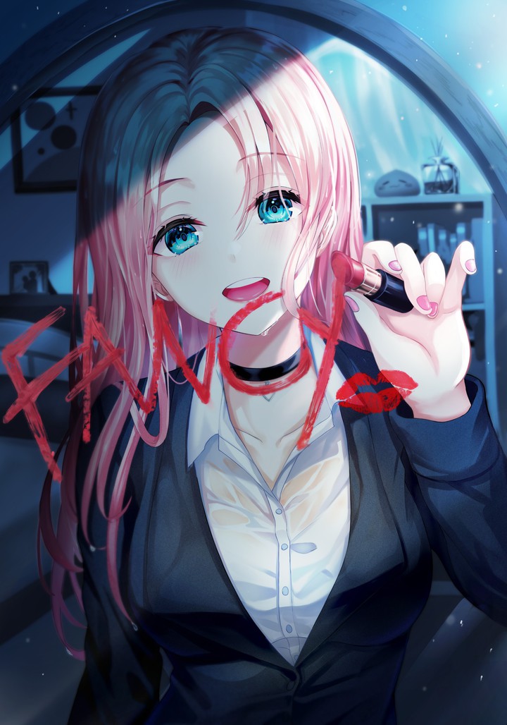 blonde cute anime girl blue eyes