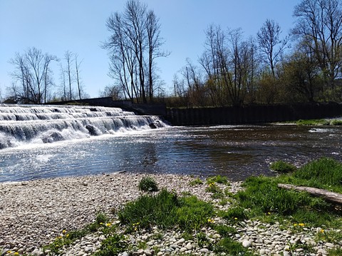waterfall at a sunny day