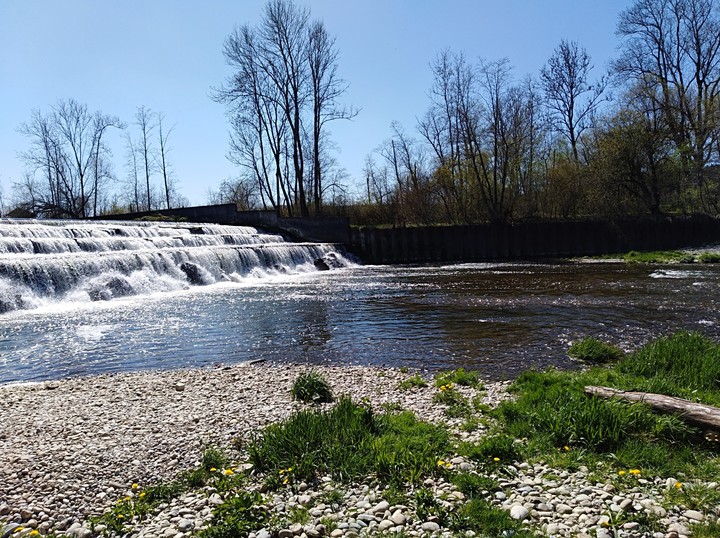 waterfall at a sunny day