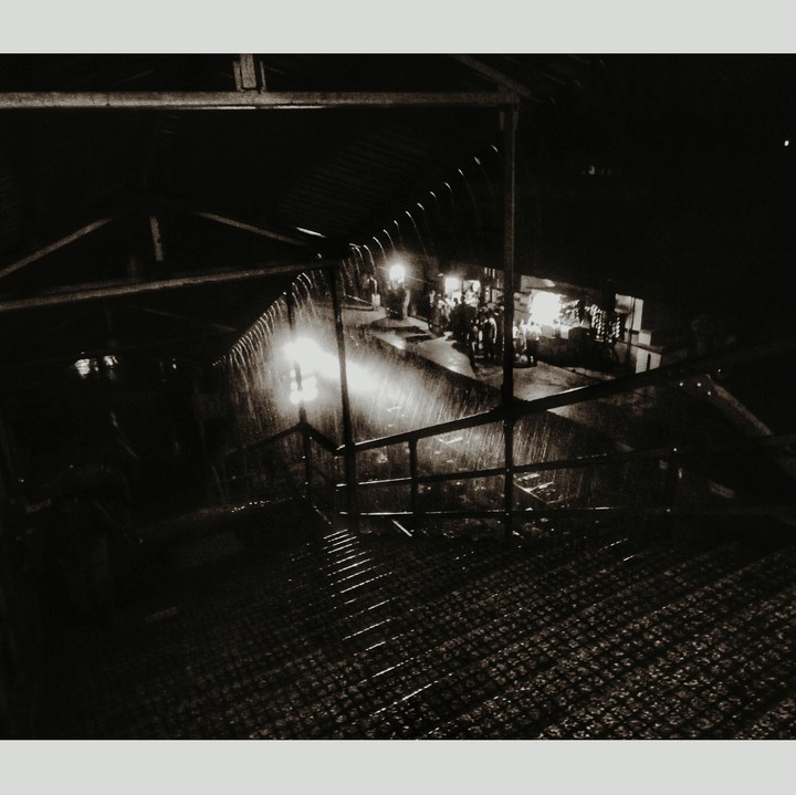 running train with rain