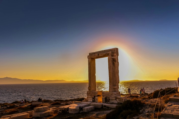 Door at the sunset.