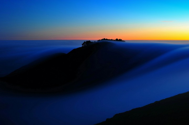 Foggy morning on the hill