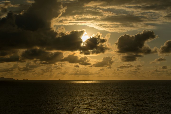 Sunset over the carribean sea.