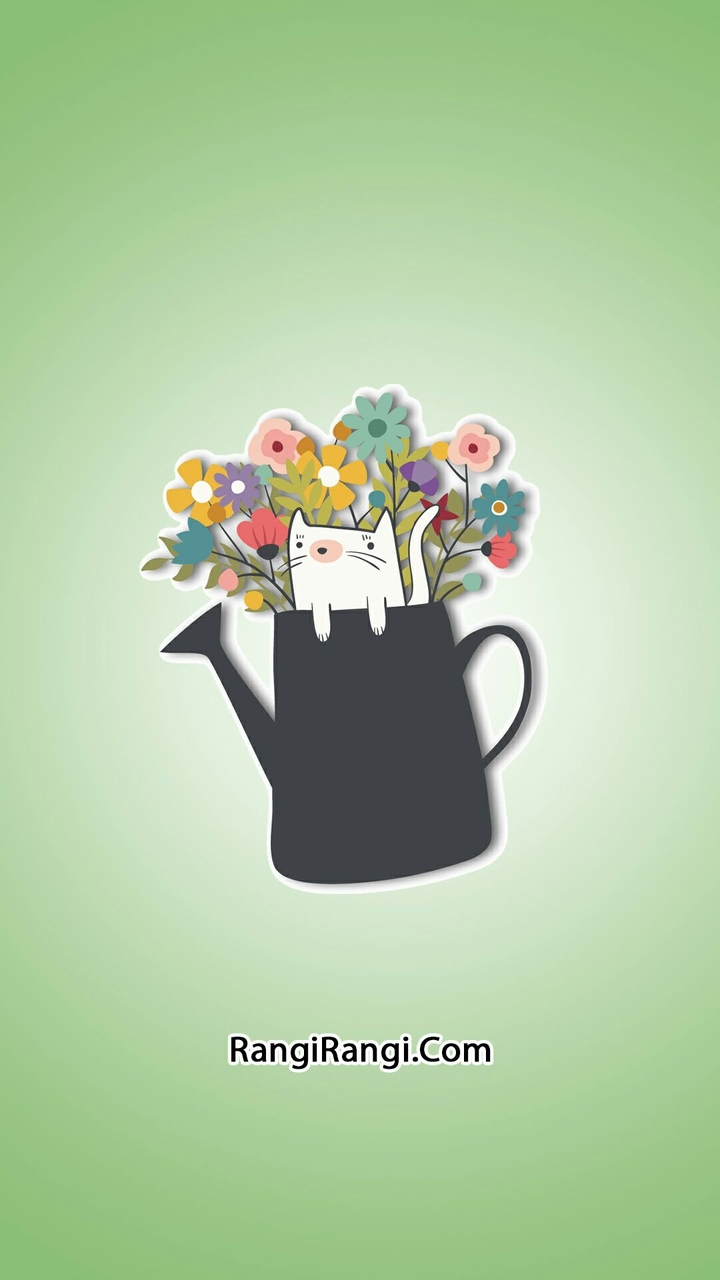 cat in flowers