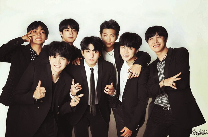All BTS black haired !