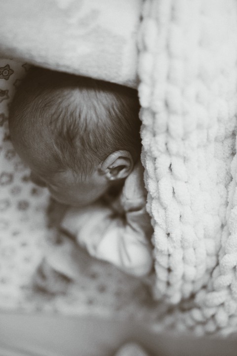 cute sleeping newborn close up