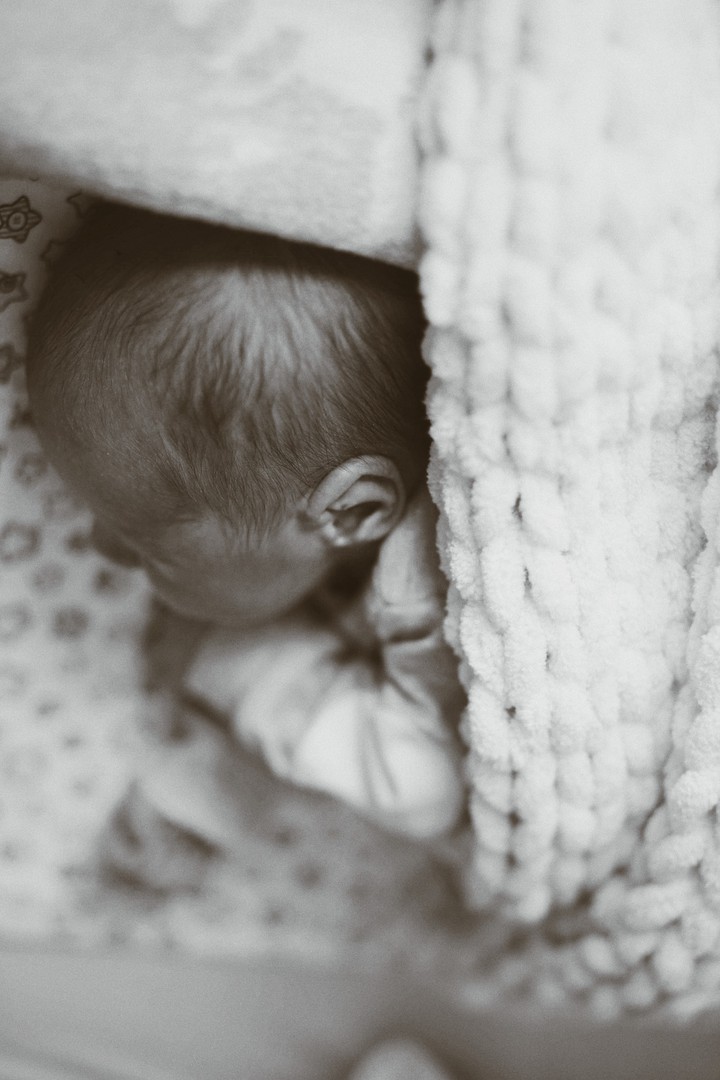 cute sleeping newborn close up