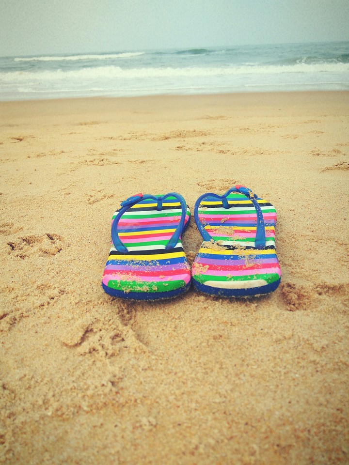 just a pair of colorful flip-flops.