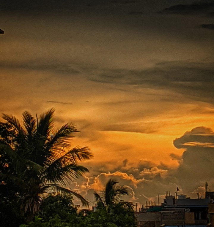 Orange clouds