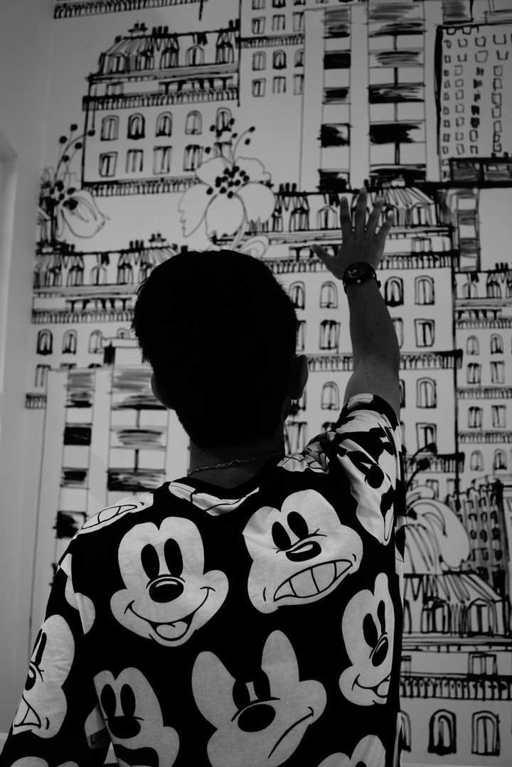 black and white