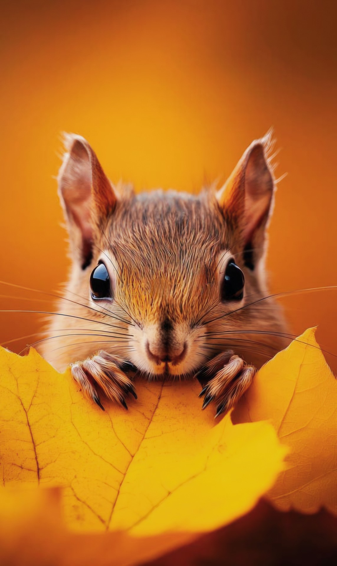 SQUIRREL EATING A LEAF