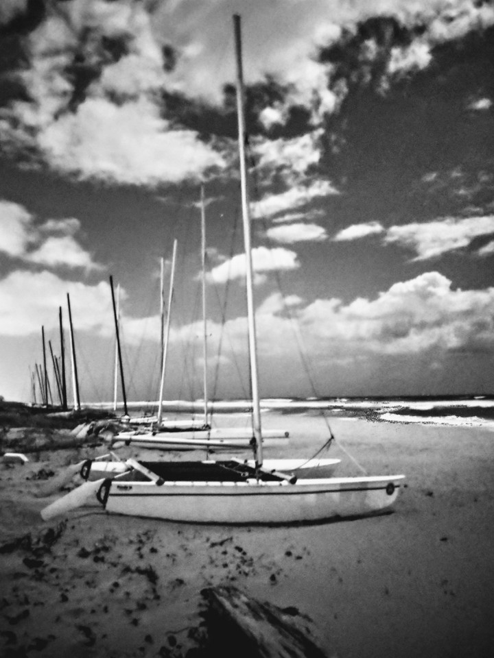 Nightmode Black and White Boat