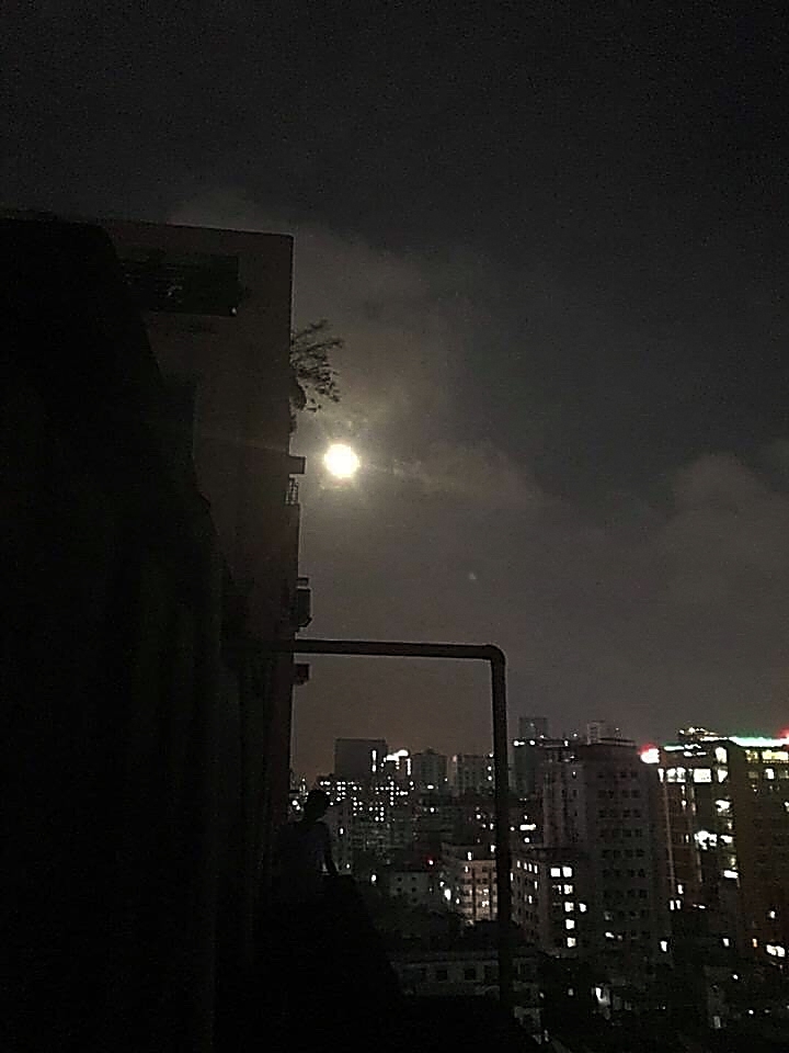 Moonlight city landscape