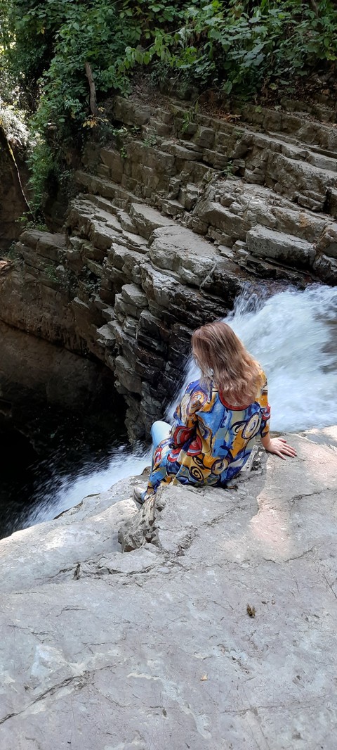 girl in the waterfall