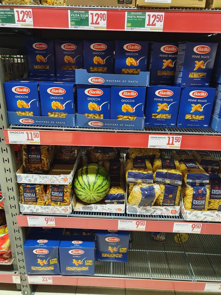 Watermelon ? in Pasta section.