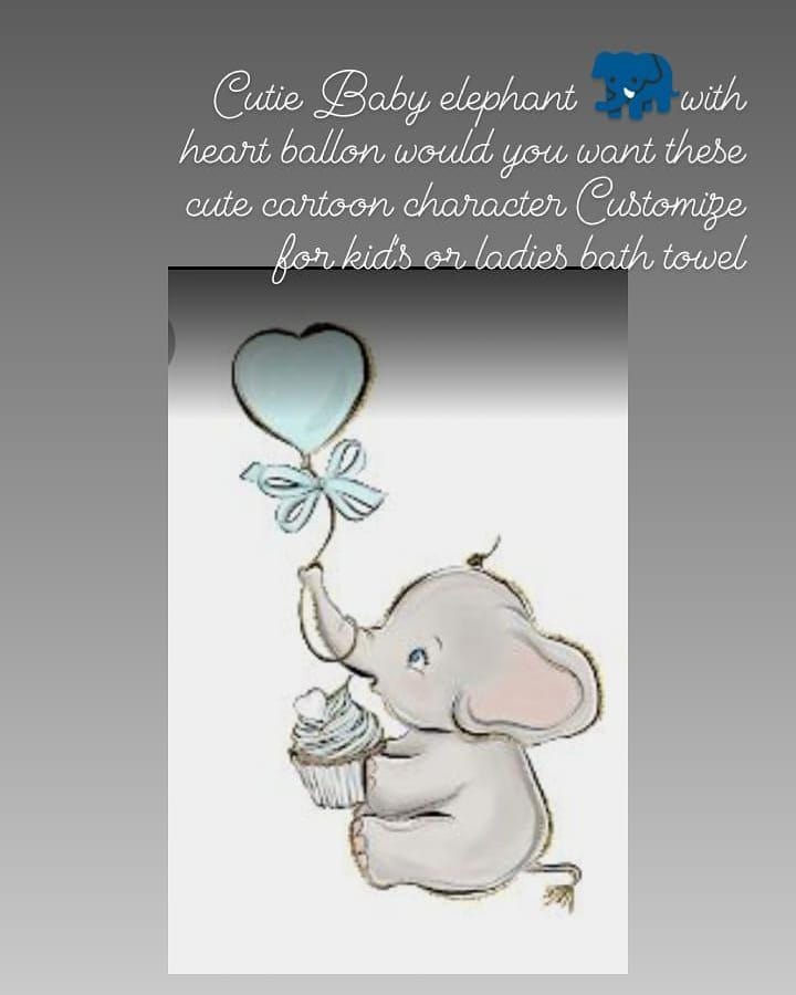 cuite baby elephant customize towel