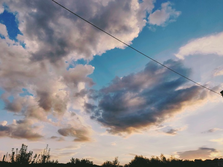puffy clouds