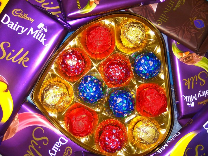 chocolates arranged