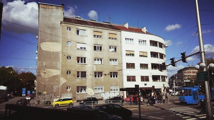 Croatia, city of Zagreb. Old school architecture.