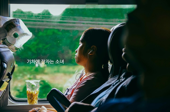 Sleeping on train