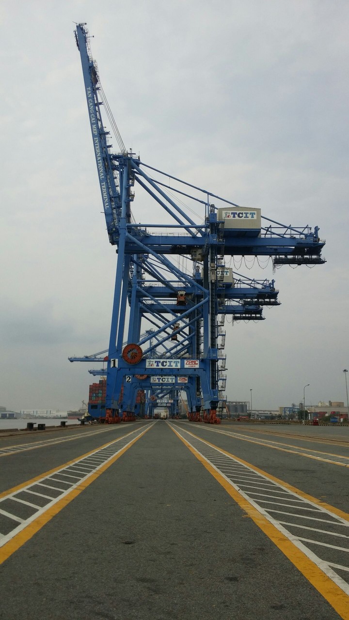 At deep-sea port