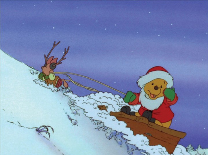 Pooh Santa and his reindeer