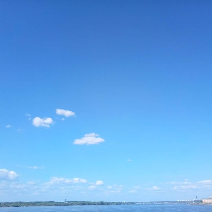 Blue sky over the river