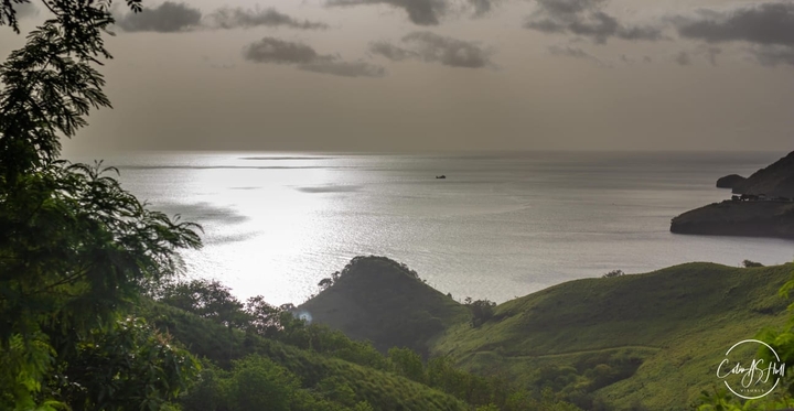 Ocean and mountains of St. Vincent