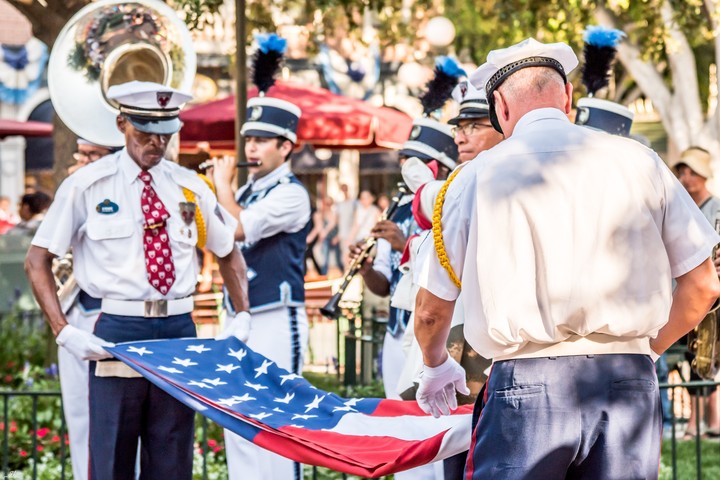 Disneyland flag retreat