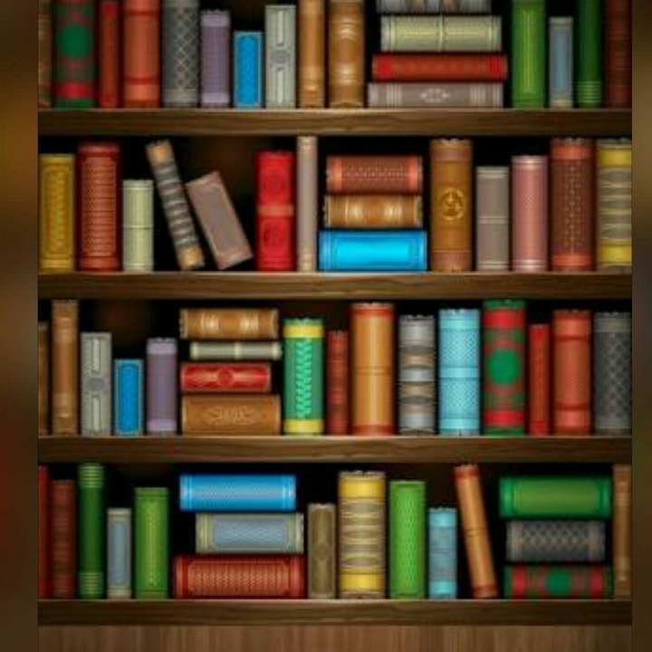 colourful books in bookself