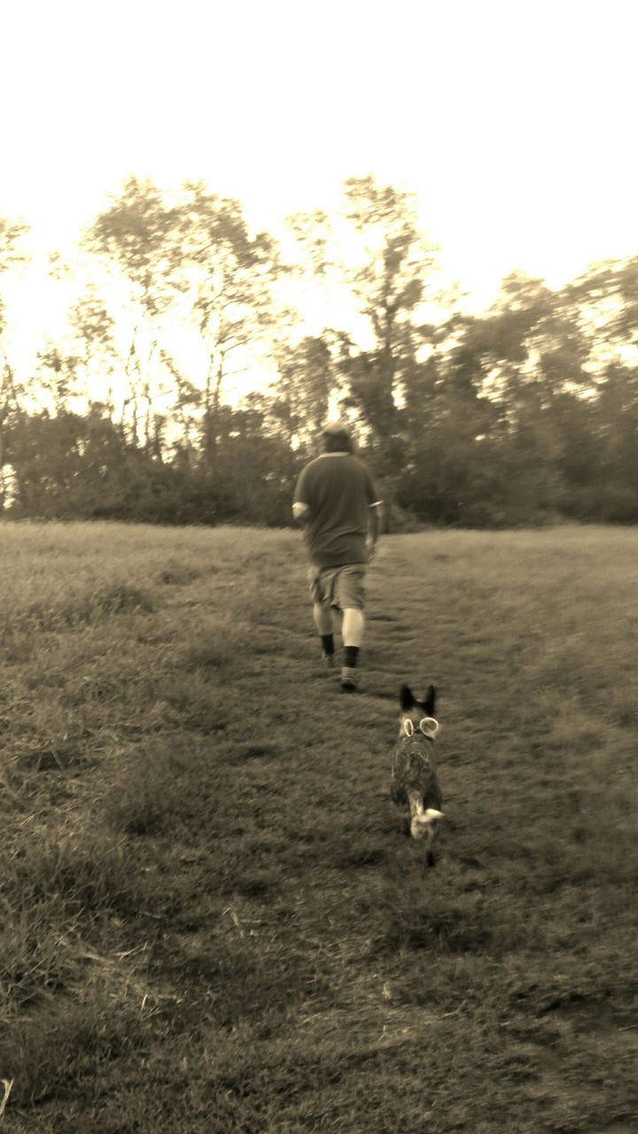 Man and his dog.