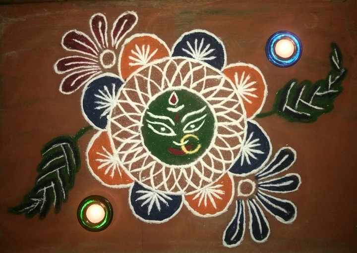 lord durga rangoli