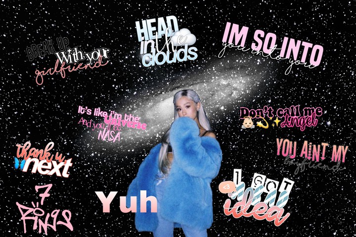 My own Ariana Grande wallpaper ☁️stickers, Ariana & galaxy