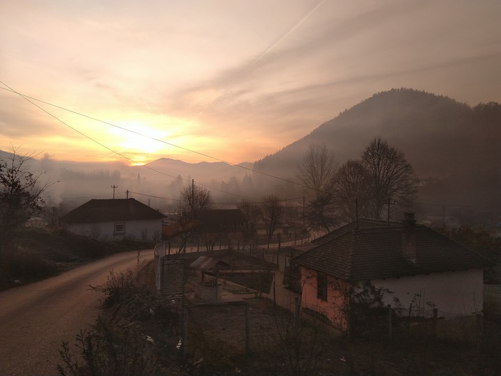 Sunrise in a village