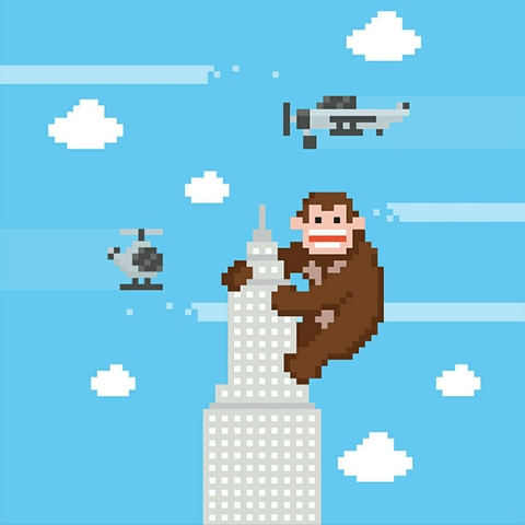 8bit King Kong Background