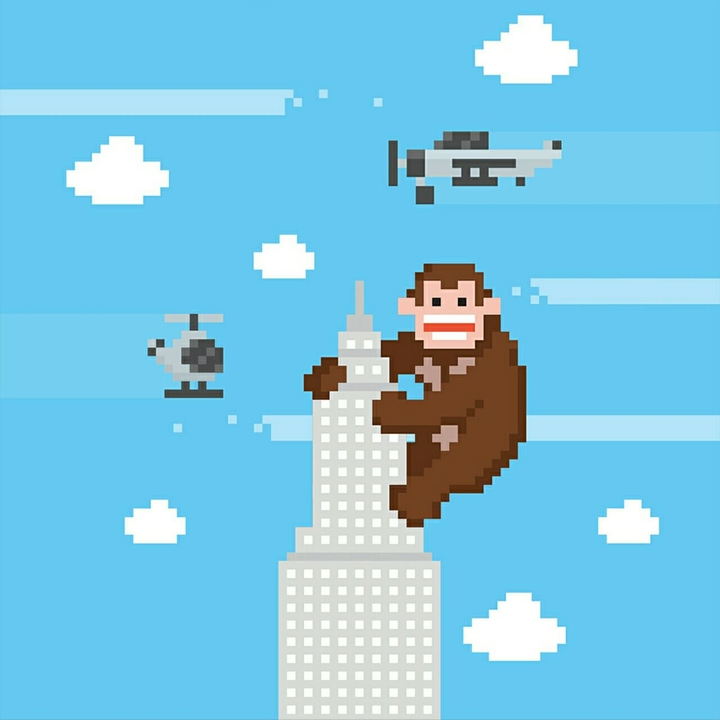 8bit King Kong Background