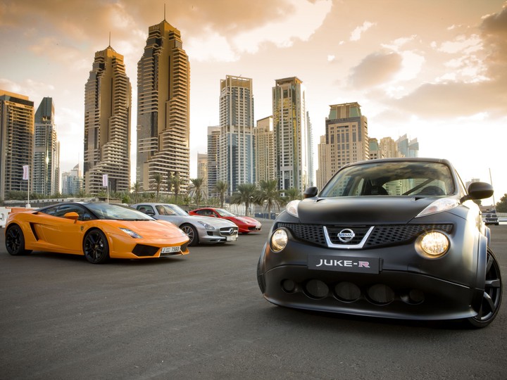nissan and lamborghini and mercedes benz and ferrari