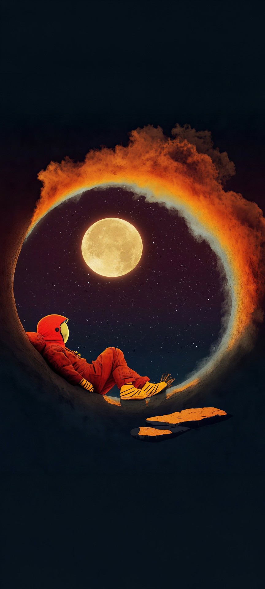 обои Orange, moonlight