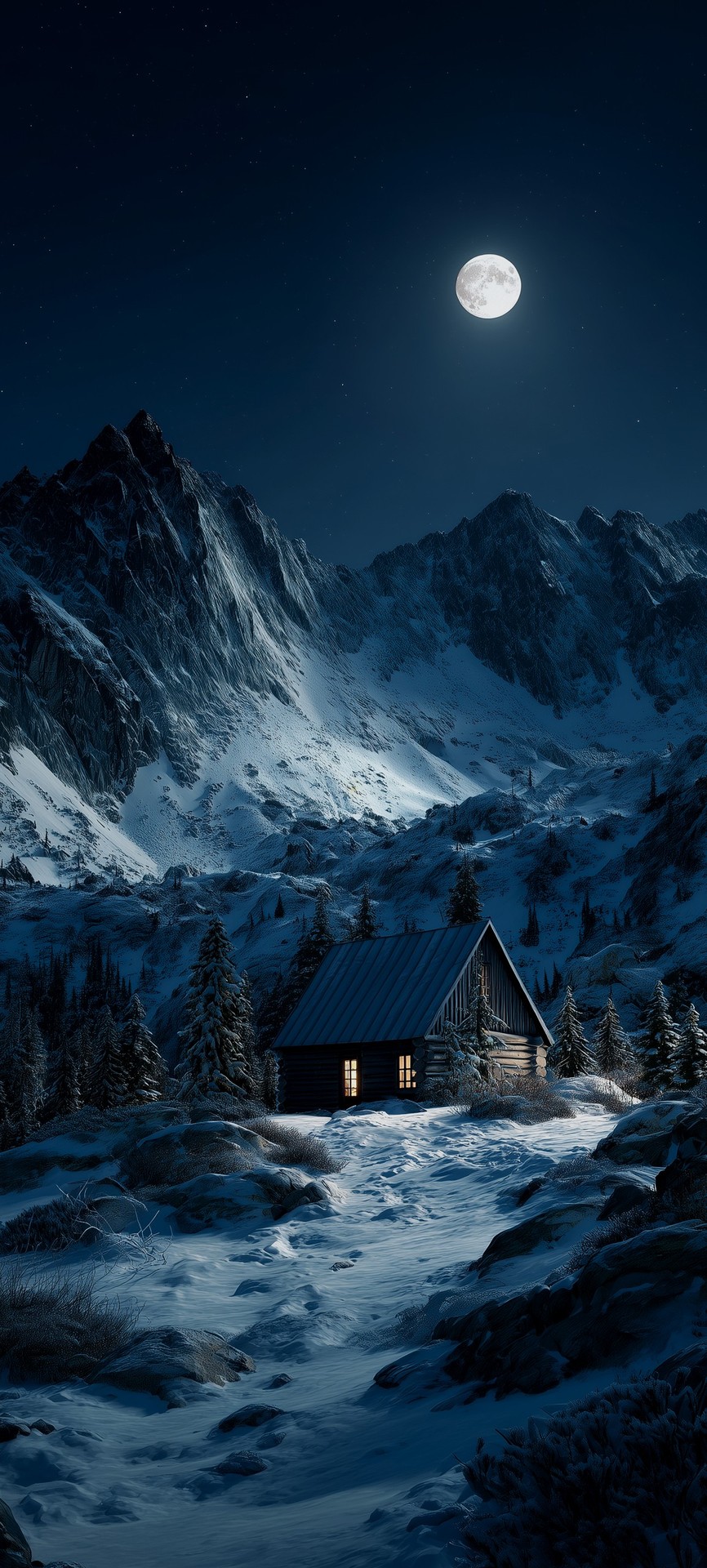 mountain, moonlight Hintergrundbilder