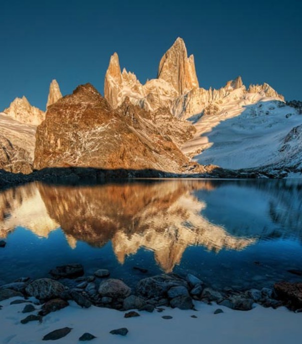 golden icy mountain