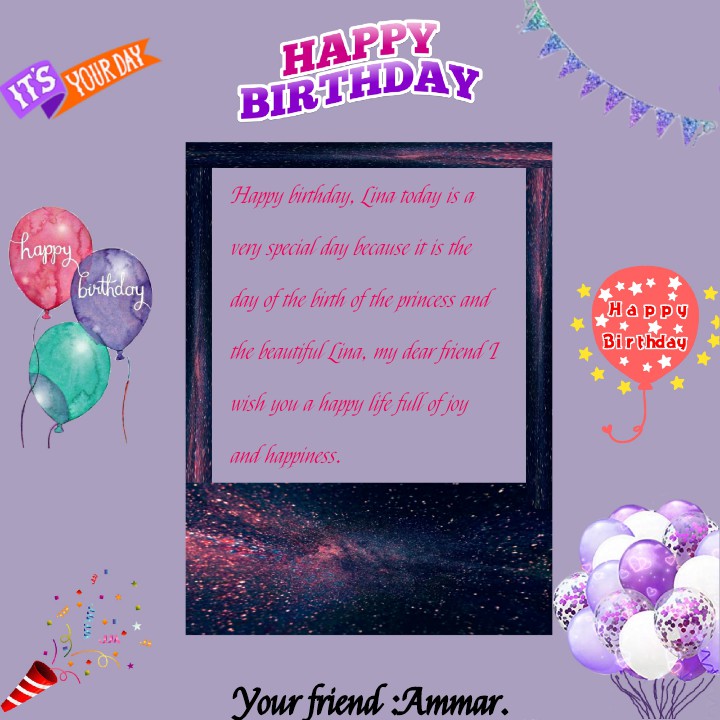 Hqppy birthday my best friend lina